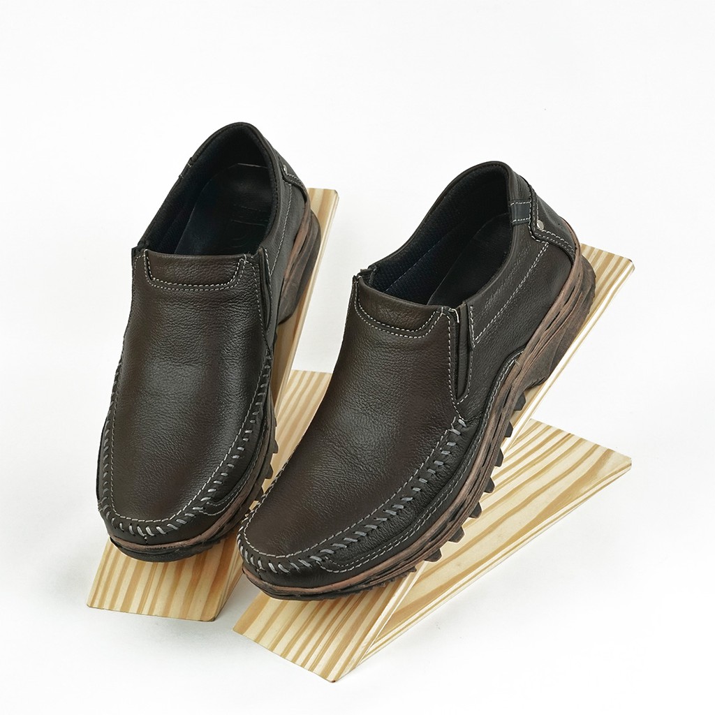 Sepatu Pria Casual Slip On Kulit Asli Rajut Original Fordza Moccasin Corrected Grain Milling 301