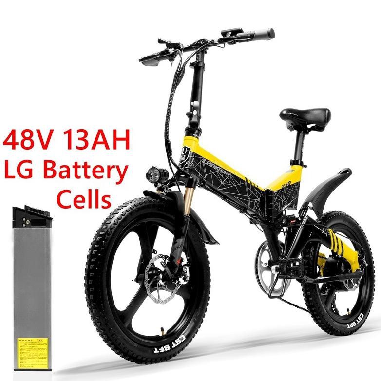 PROMO!!!! Lankeleisi Sepeda Elektrik Lipat Smart Moped Deluxe Version 48V 10.4Ah - G650 - Black/Red