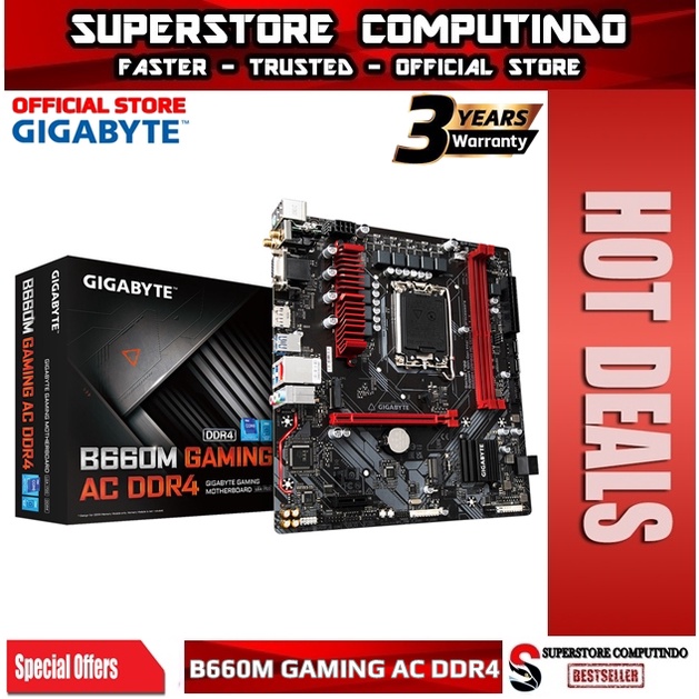 Motherboard Gigabyte B660M GAMING AC DDR4 (LGA1700, B660, USB3.2)