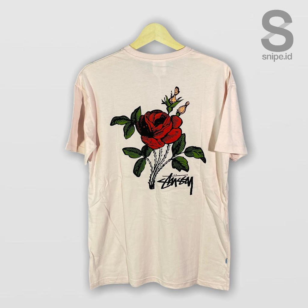 STUSSY ROSE SS T-SHIRT PALE PINK  | TEES KAOS