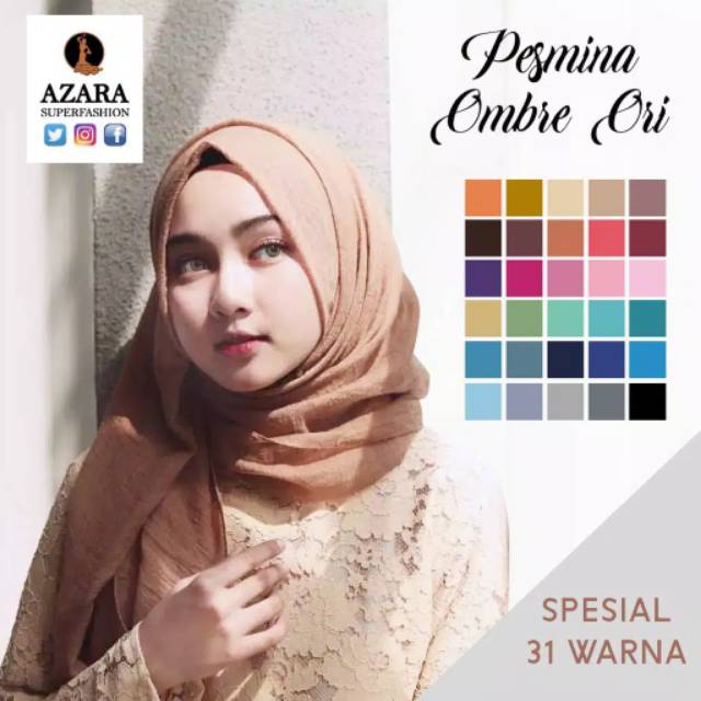 Pashmina Ombre by Azara Seri Warna 1