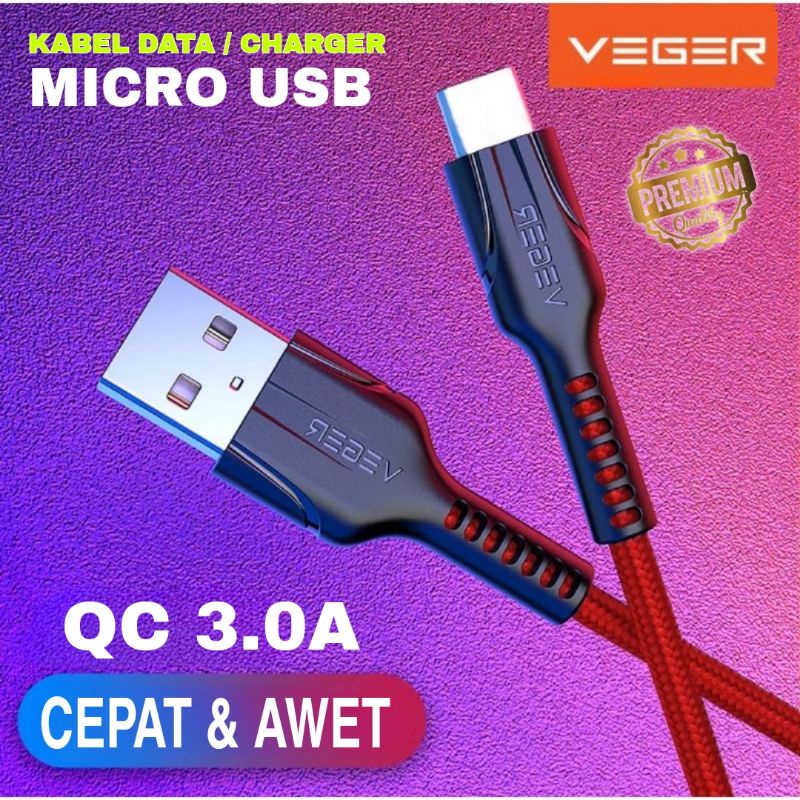 Kabel Data Fast Charging USB Micro VEGER VP-14