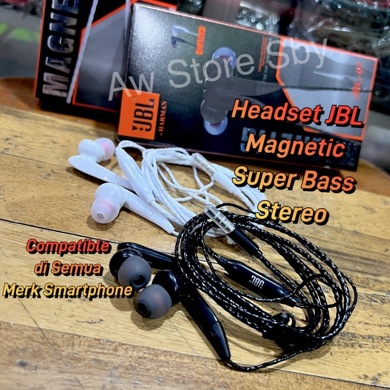 Headset JBL Magnetic Super Bass Stereo Wired Earphone jbl 007 for all Smartphone