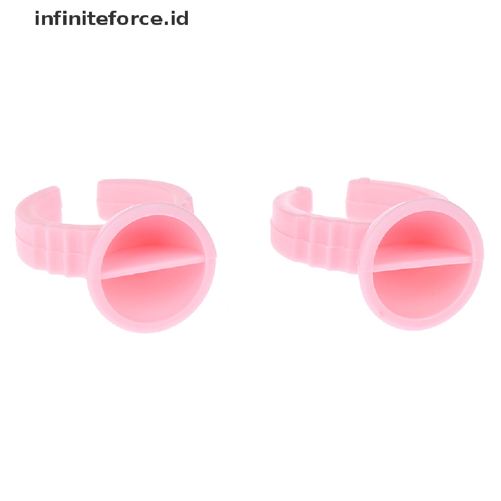 (Infiniteforce.Id) 100pcs / Set Cincin Holder Lem Extension Bulu Mata Sekali Pakai