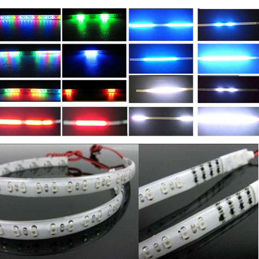 Populer 2Pcs Neon Strip Light Prcatical Dekorasi Mobil DIY Strobo Scanner