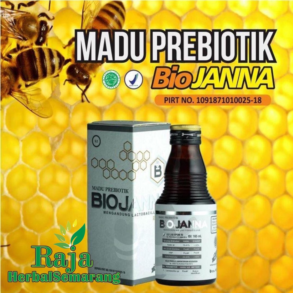 Madu Prebiotik Biojanna 165 ml Probiotik Obat Herbal Maag Asam Lambung Kanker Jantung Stamina Daya T