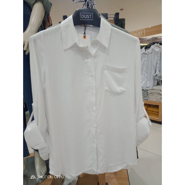 kemeja putih wanita dust 100%