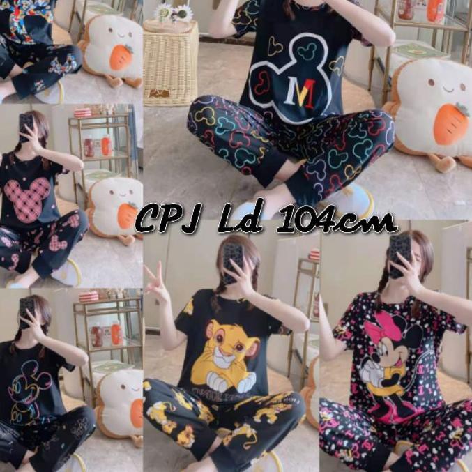 ★ Piyama baju tidur wanita Import CP joger ☻