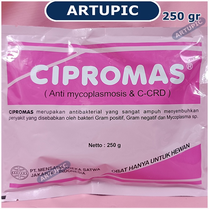 Cipromas 250 gram Obat Ayam Ternak Hewan Anti Mycoplasma CRD Snot Salmonela Cholera Kolera Coryza