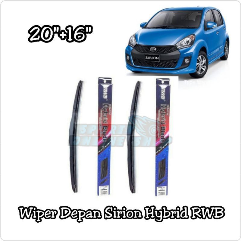 Wiper Depan Sirion 20&quot;+16&quot; Hybrid Merk Rwb