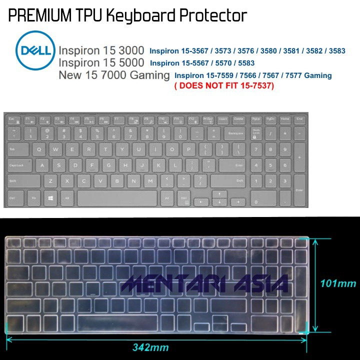 Keyboard Protector DELL Inspiron 15 3000 5000 7000 Gaming - PREMIUM