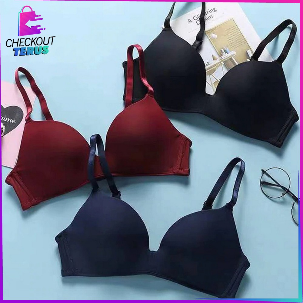 CT P45 BH Tanpa Kawat Bra Bahan Halus Sport Bra Pakaian Dalam Wanita Bra Push Up Elastis Bra Sexy Yoga Bra Murah