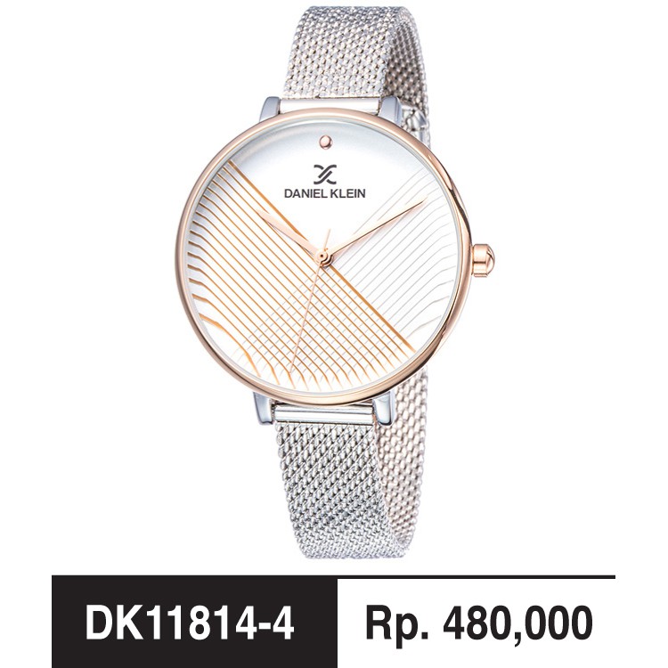 Daniel Klein DK11814-4 Silver Rosegold Jam Tangan Wanita Original Jam Fashion