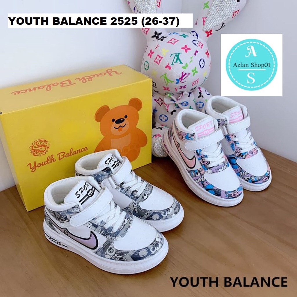 SEPATU  ANAK CEWEK SEPATU SENAKERS  youth balance import 2525 ukuran (26-37).. ||COD|| SEPATU BAGUS SEPATU SEKOLAH SEPATU PAUD