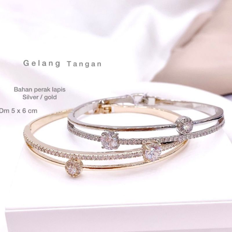 Gelang Silver925 perak sterling silver Premium Gelang silver Gold anti karat anti alergi  S-880