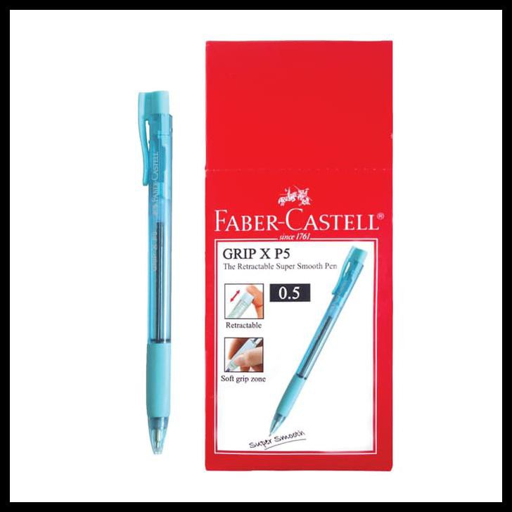

FABER-CASTELL BALLPOINT GRIP XP 0.5MM BLACK INK TURQUOISE BARELL - BOX
