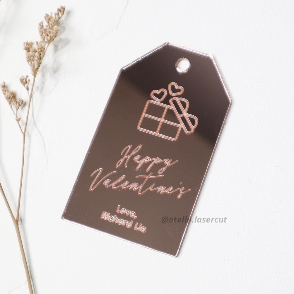 Custom Hang Tag Valentine Hang Tag Hiasan Hampers Gift Tag Love Pacar Hadiah Label Dekorasi Costum