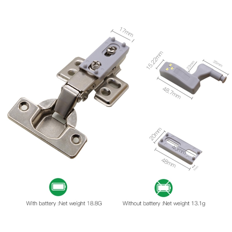 ★5pcs/set Baterai Gratis★Lampu LED Engsel Pintu Lemari Pakaian Laci Nyala Otomatis Cahaya Putih Lampu LED Hinge Engsel