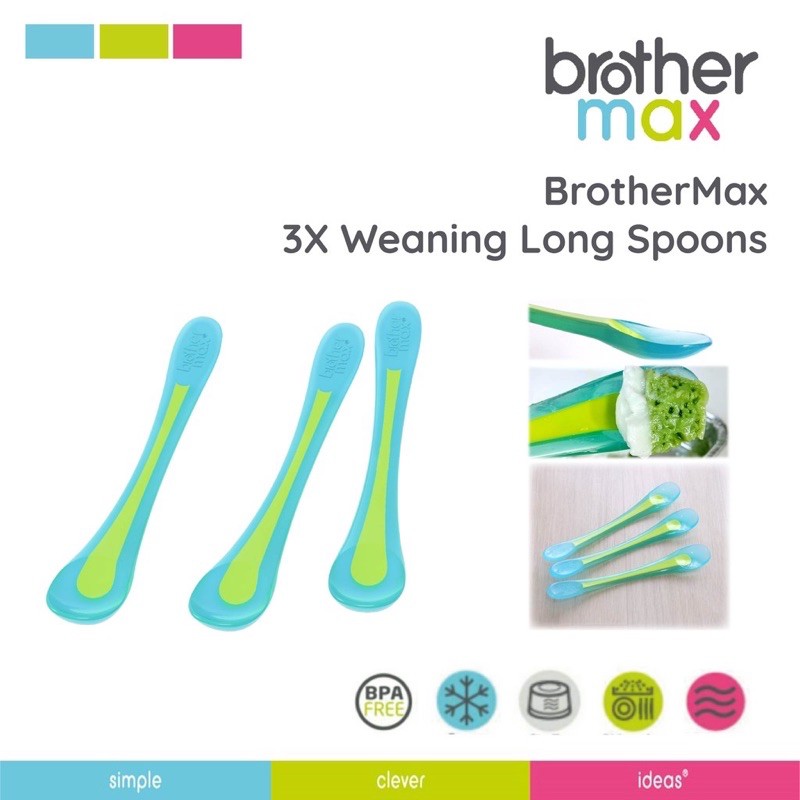 Brother Max 3x Long Spoons/sendok makan bayi isi 3 Pcs