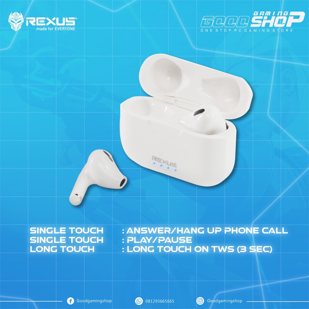 Rexus TWS Earphone Wireless Bluetooth FX2 / FX-2 / FX 2