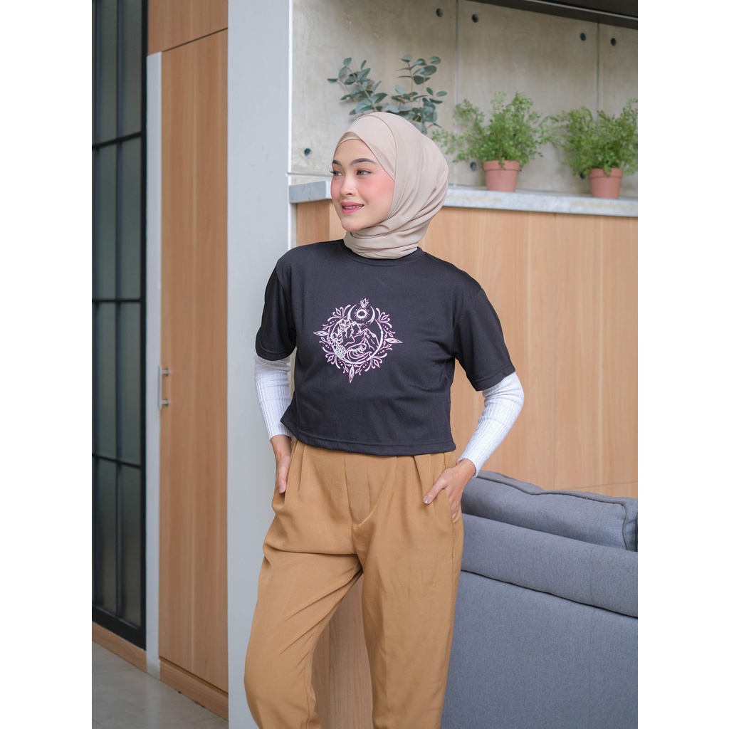 Tokomilkan - MOUNTVIEW Kaos Crop Top Oblong Wanita / Atasan OBlong Crop CEWEK