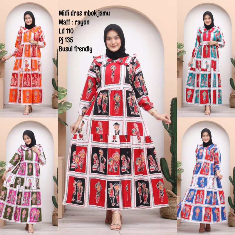 MIDI DRESS RAYON HOME DRESS BUSUI MBOK JAMU