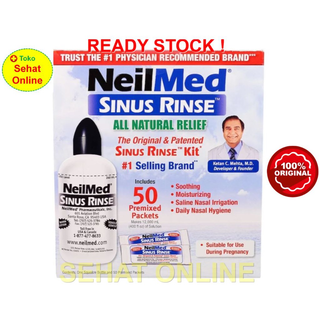 NeilMed The Original &amp; Patented Sinus Rinse Kit 50 Premixed Packets