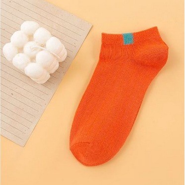 FygaleryMedan D020 Kaos Kaki Polos Wanita KaosKaki Ankle Pendek Korea Murah Short Socks-Oren