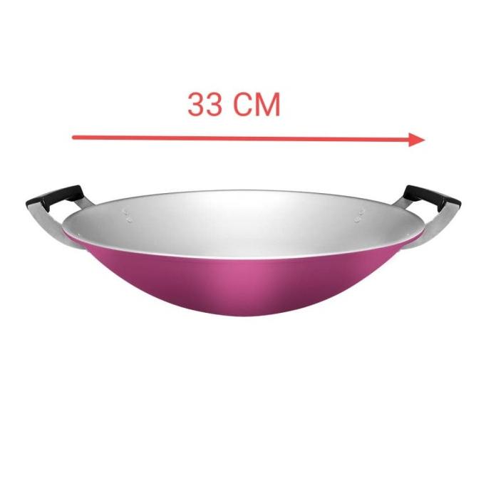 siap kirim] Wajan Clarita 33 CM / Wajan Aluminium / Kuali Jawa / Wajan Warna