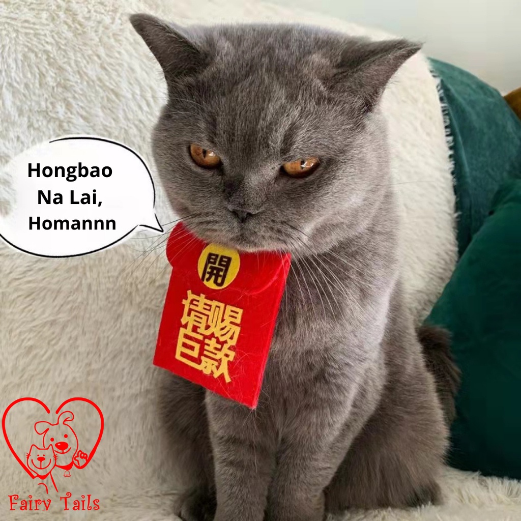 Tas Angpao Hongbao Baju Imlek Anabul Untuk Anjing dan Kucing / Red Envelope for Pet Dog and Cat Chinese New Year