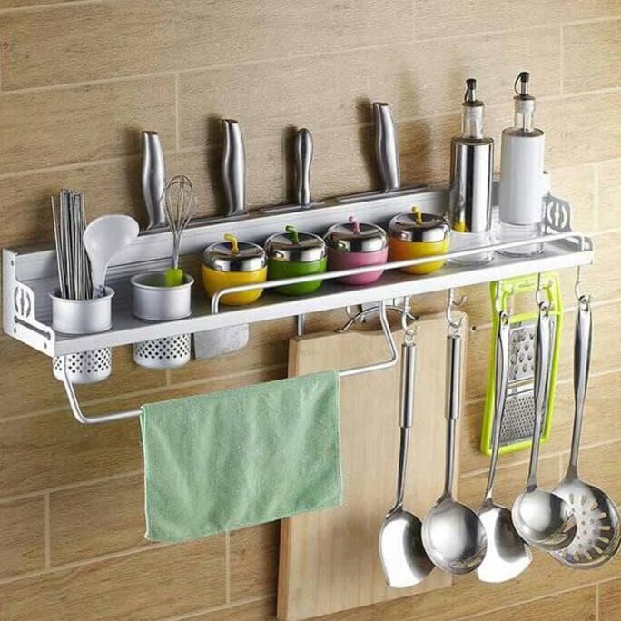 Bestseller Rak Dinding Dapur Aluminium / Rak Dinding Tempel