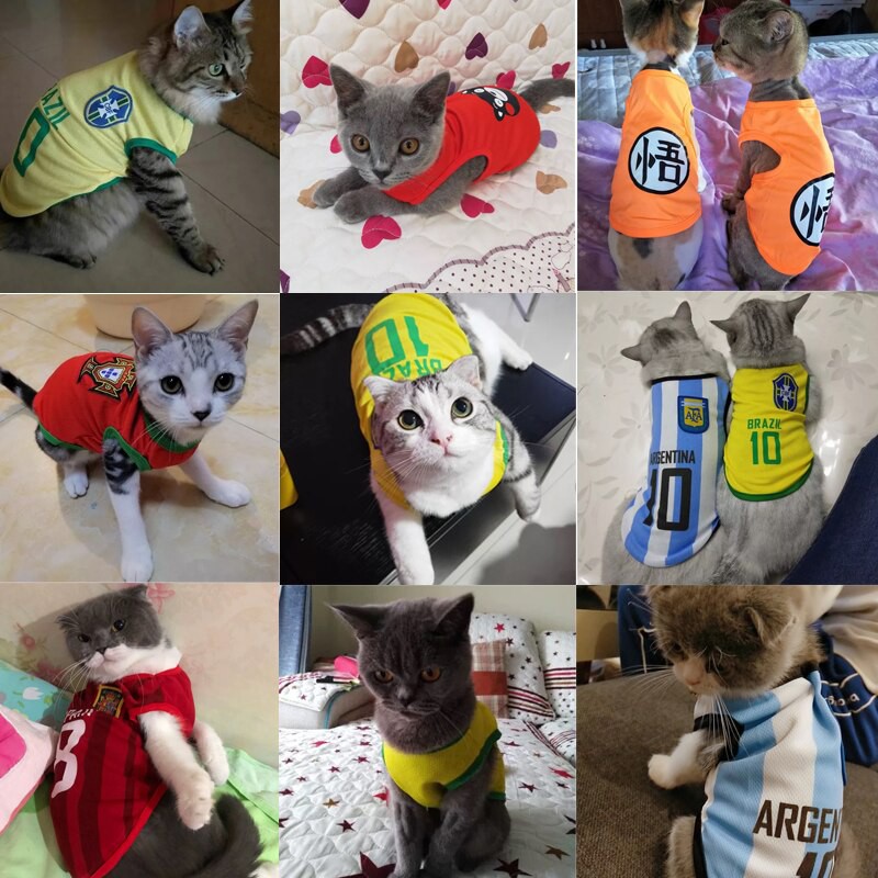 Baju Kucing/ Anjing Motif Bola Team Dunia