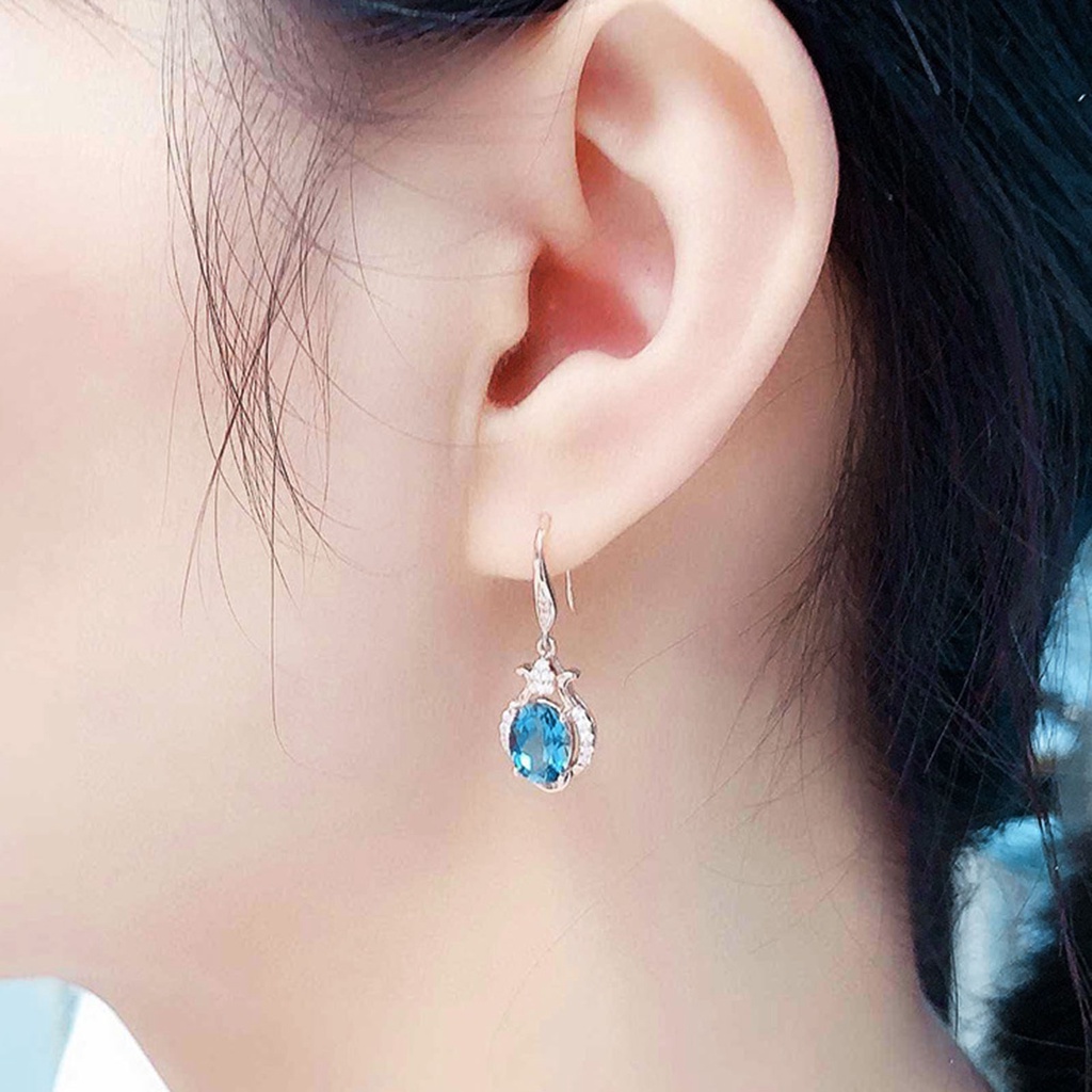 Hu Hu Hu Hu Hu Alat Bantu Pasang Kacamata♡ 1 Pasang Anting Kait Gantung Wanita Hias Topazberlian Imitasi Tahan Lama Untuk Pernikahan