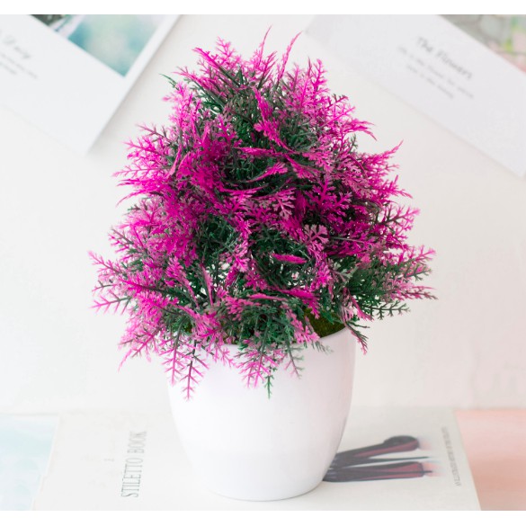TANAMAN BUNGA PLASTIK DEKORASI RUMAH TANAMAN HIAS TREND MURAH IMPORT COD EYE GRASS-EYEGRASS-Ungu