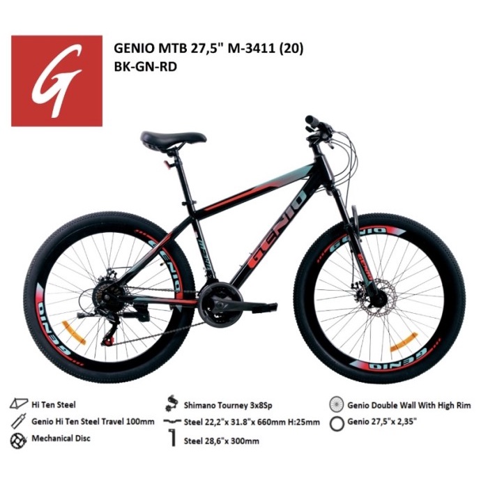 Sepeda Gunung MTB 27.5 Genio M3411