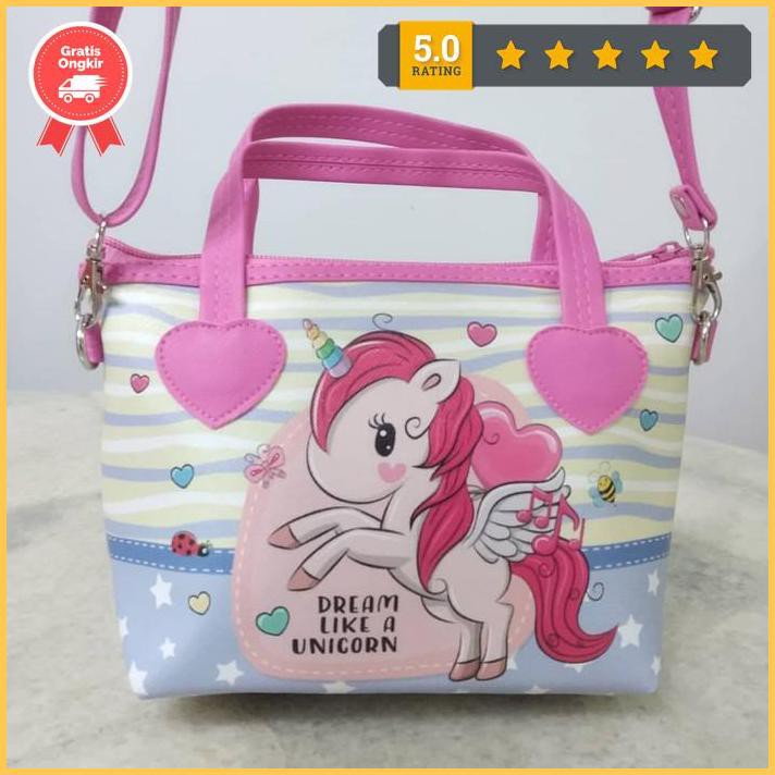 Tas Selempang Anak Unicorn Jinjing - Ungu Jneny789