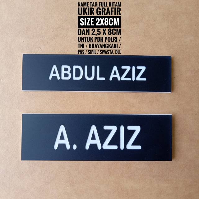 

Name tag ukir grafir / papan nama ukir grafir