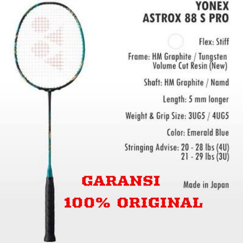 Raket Badminton / Bulutangkis YONEX ASTROX 88S / 88 S PRO 100% ORIGINAL