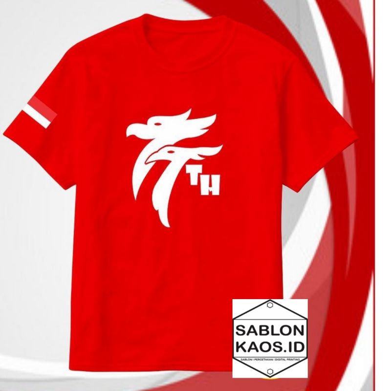 Kaos Dirgahayu Indonesia Ke 77 / Kaos HUT RI 77 / Kaos Logo 77 Garuda