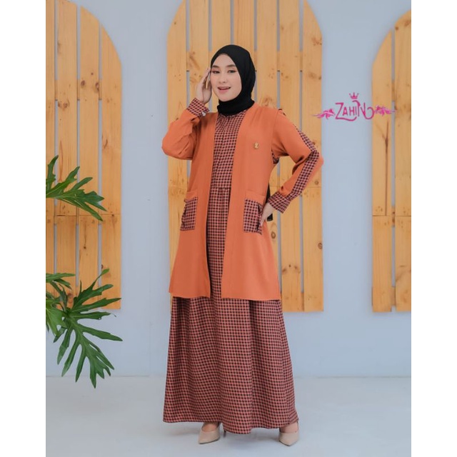 Andara set outer original by zahin / gamis set outer zahin terbaru / set outer zahin
