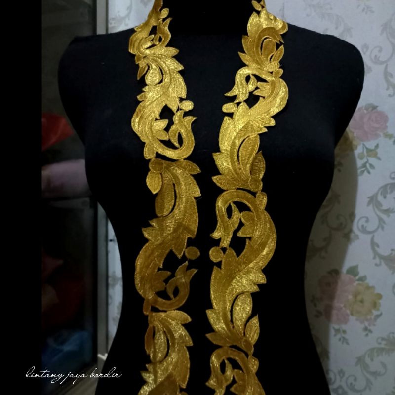 bordir renda roll aplikasi kebaya/ kumis daun