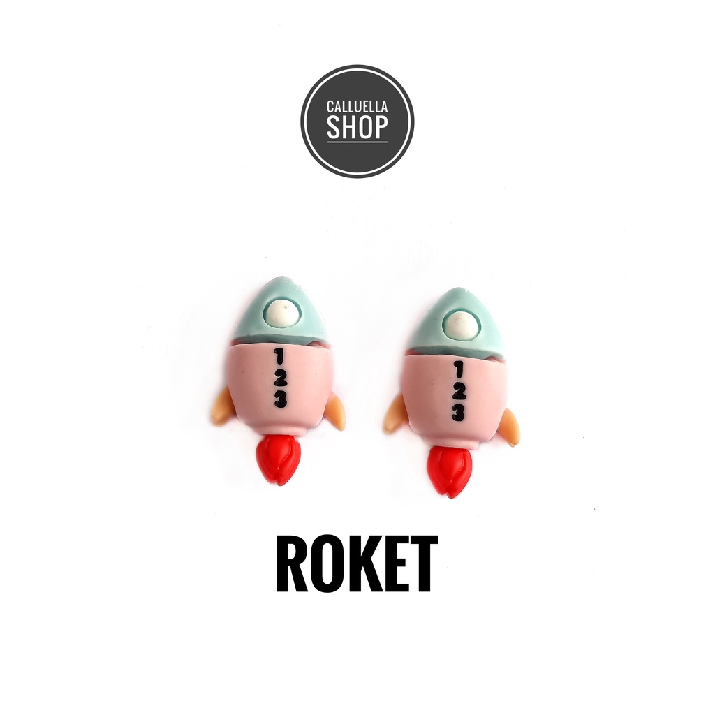 RESIN CLAY TEMPEL MIX MOTIF DAN WARNA MANIK PAREL CINCIN | BAHAN CRAFT CLAY GELANG BROS KALUNG STRAP MASK MASKER PAREL MANIK CRAFT KERAJINAN LUMAJANG FASHION-Clay roket 1biji