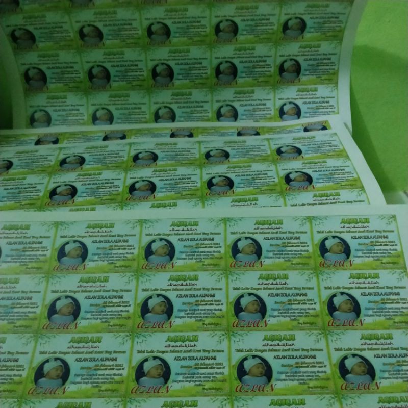 

cetak stiker murah 2R (6*9cm), 1 lembar isi 25pcs,