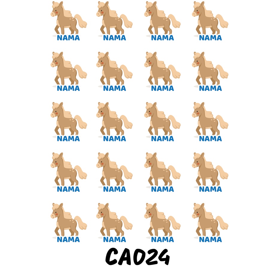 

Sticker Nama Cutting Label Waterproof Tahan Air Horse B (CA024)