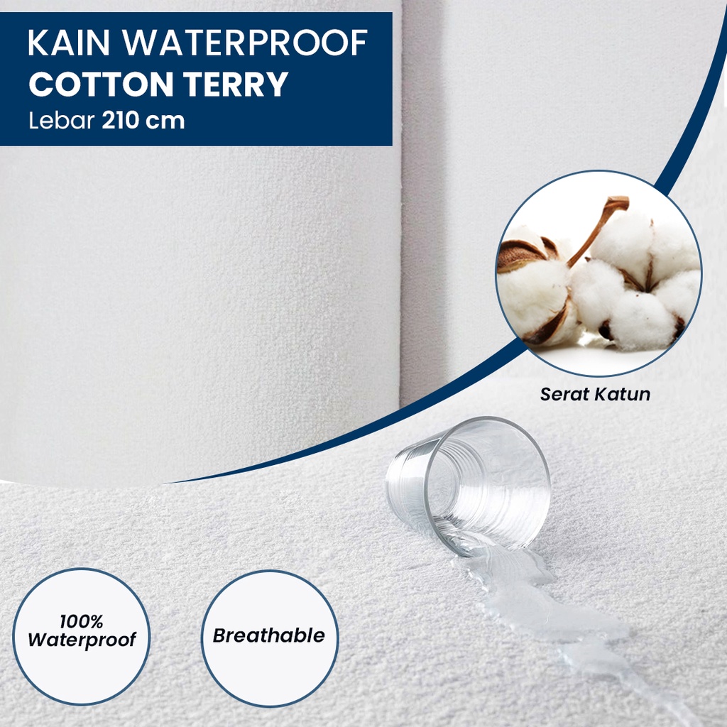 KAIN WATERPROOF TERRY PER 50 CM MATRASS PROTECTOR PELINDUNG KASUR ANTI AIR HALUS DINGIN PREMIUM