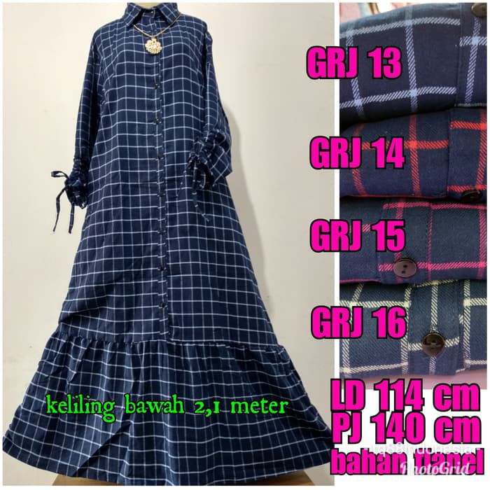 Gamis flanel rempel/gamis flanel/gamis/gamis jumbo/gamis kotak/ - -