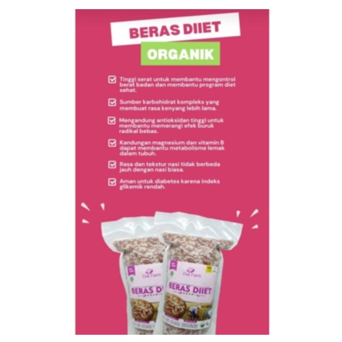 Eka Farm Beras Diet 1kg - Beras Organik - Beras Merah Mix