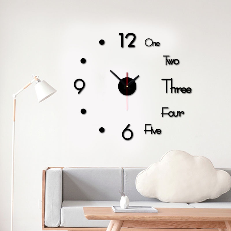 BOSJKT0067 Jam Dinding DIY 3D Diameter 40cm Dekorasi Rumah Ruangan Kantor Wall Clock DIY
