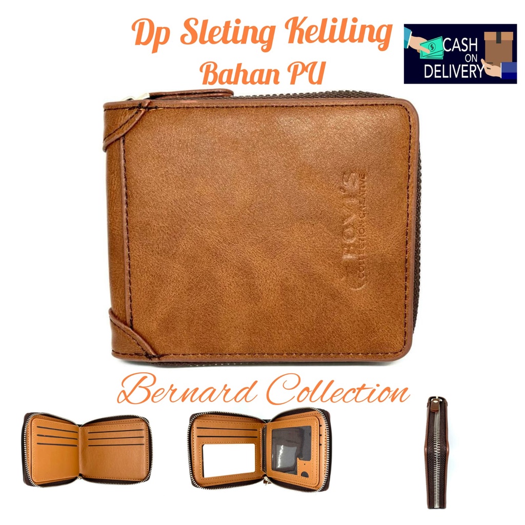 Dompet Resreting Keliling Dompet Pria Dompet Wanita Bahan PU