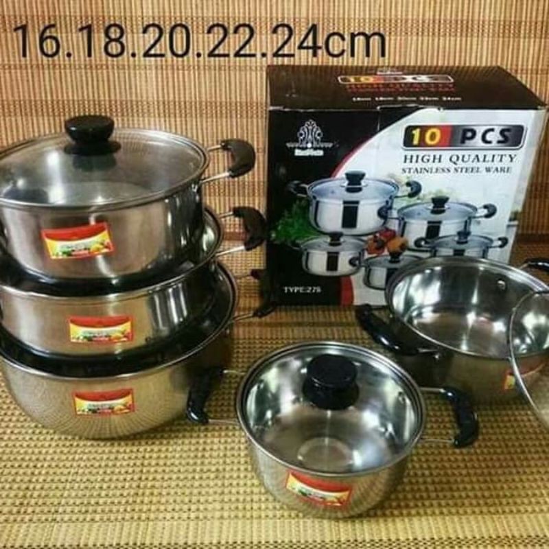 Panci Set 10Pcs Oksuka Panci Stainless Set 10pcs Mascle Kitchen
